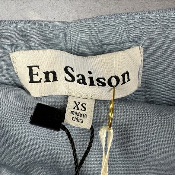 Anthropologie En Saison Bijou Lightweight Denim Blue Skirt And Top Set XS NWT - Picture 5 of 10